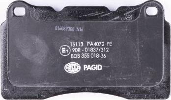 HELLA 8DB 355 018-361 - Brake Pad Set, disc brake www.parts5.com