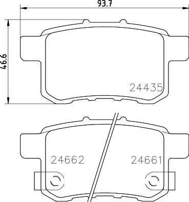 HELLA 8DB 355 013-631 - Тормозные колодки, дисковые, комплект www.parts5.com