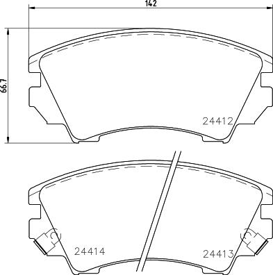 HELLA 8DB 355 013-041 - Brake Pad Set, disc brake www.parts5.com