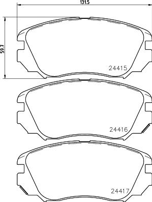 HELLA 8DB 355 013-051 - Brake Pad Set, disc brake www.parts5.com