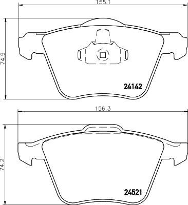 HELLA 8DB 355 013-001 - Zestaw klocków hamulcowych, hamulce tarczowe www.parts5.com