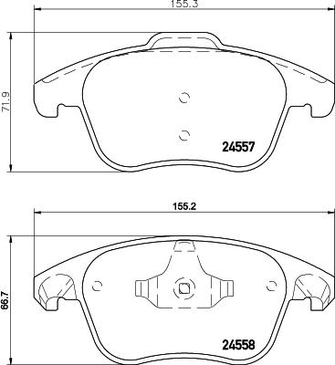 HELLA 8DB 355 013-351 - Bremsbelagsatz, Scheibenbremse www.parts5.com