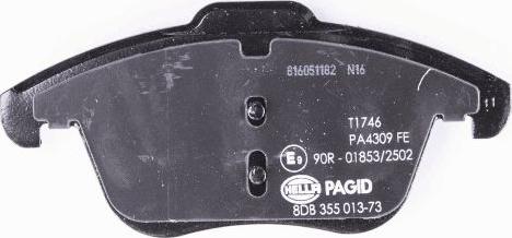 HELLA 8DB 355 013-731 - Set placute frana,frana disc www.parts5.com