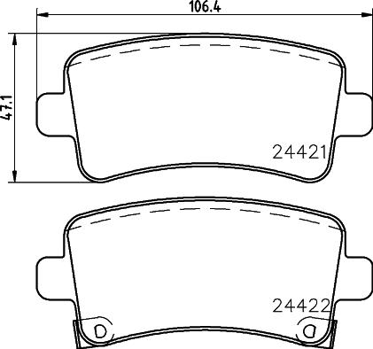 HELLA 8DB 355 012-991 - Brake Pad Set, disc brake www.parts5.com