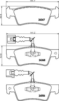 HELLA 8DB 355 012-441 - Brake Pad Set, disc brake www.parts5.com