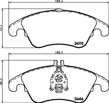 HELLA 8DB 355 012-621 - Piduriklotsi komplekt,ketaspidur www.parts5.com