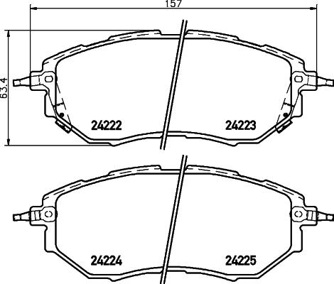 HELLA 8DB 355 012-031 - Komplet kočnih obloga, disk kočnica www.parts5.com