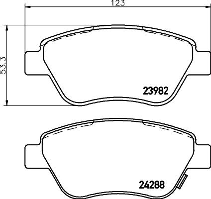 HELLA 8DB 355 012-831 - Σετ τακάκια, δισκόφρενα www.parts5.com