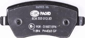 HELLA 8DB 355 012-301 - Brake Pad Set, disc brake www.parts5.com