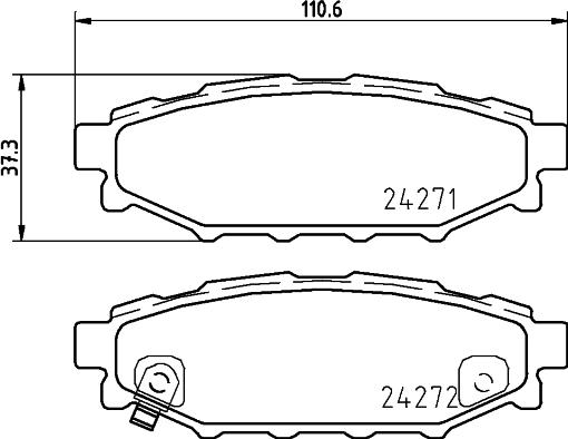 HELLA 8DB 355 012-261 - Brake Pad Set, disc brake www.parts5.com