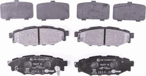 HELLA 8DB 355 012-261 - Bremsbelagsatz, Scheibenbremse www.parts5.com