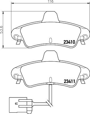 HELLA 8DB 355 012-201 - Σετ τακάκια, δισκόφρενα www.parts5.com