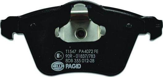 HELLA 8DB 355 012-281 - Тормозные колодки, дисковые, комплект www.parts5.com