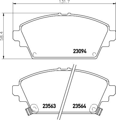 HELLA 8DB 355 017-171 - Sada brzdových destiček, kotoučová brzda www.parts5.com