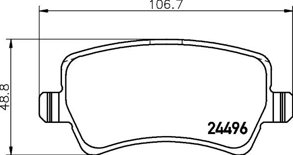 HELLA 8DB 355 025-401 - Bremsbelagsatz, Scheibenbremse www.parts5.com