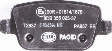 HELLA 8DB 355 025-371 - Sada brzdových destiček, kotoučová brzda www.parts5.com