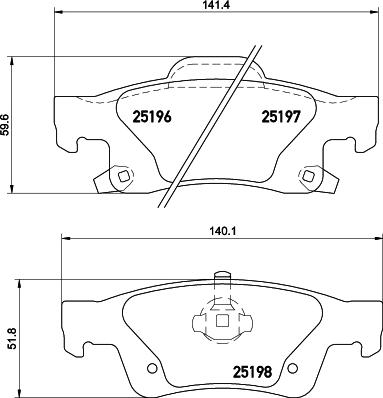 HELLA 8DB 355 020-351 - Brake Pad Set, disc brake parts5.com