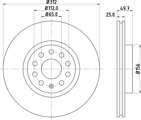 HELLA 8DD 355 127-971 - Δισκόπλακα www.parts5.com