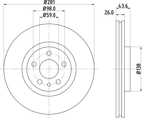 HELLA 8DD 355 104-451 - Brake Disc www.parts5.com