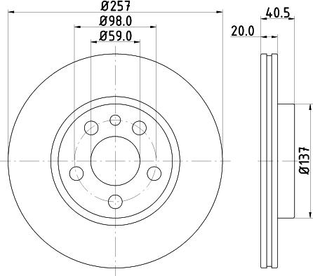 HELLA 8DD 355 105-621 - Disque de frein www.parts5.com