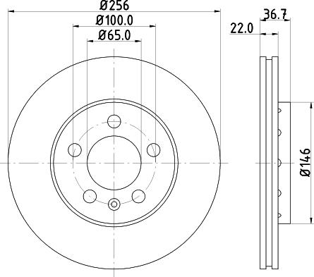 HELLA 8DD 355 127-291 - Спирачен диск www.parts5.com