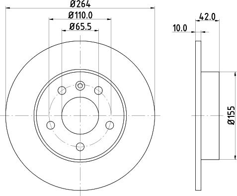 HELLA 8DD 355 106-111 - Disc frana www.parts5.com