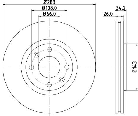 HELLA 8DD 355 108-371 - Zavorni kolut www.parts5.com