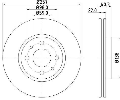 HELLA 8DD 355 103-971 - Disco de freno www.parts5.com