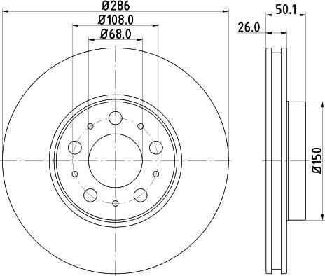 HELLA 8DD 355 107-051 - Disc frana www.parts5.com