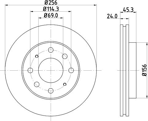 HELLA 8DD 355 107-321 - Disc frana www.parts5.com