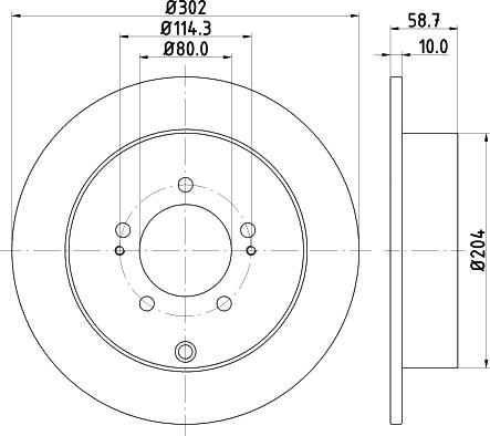 HELLA 8DD 355 119-061 - Brzdový kotouč www.parts5.com