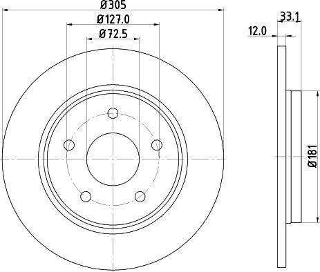 HELLA 8DD 355 115-801 - Тормозной диск www.parts5.com