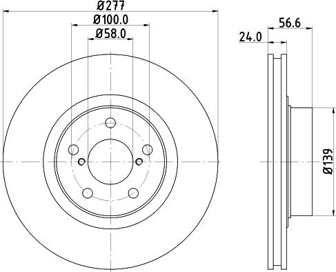 HELLA 8DD 355 129-421 - Δισκόπλακα www.parts5.com