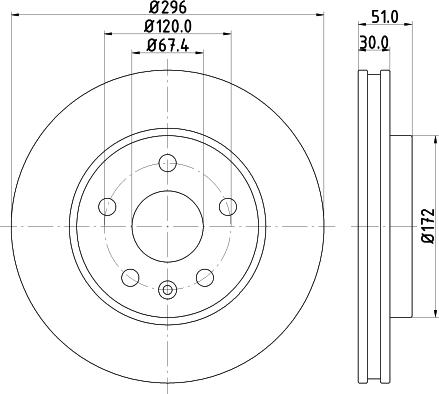 HELLA 8DD 355 129-081 - Brake Disc www.parts5.com