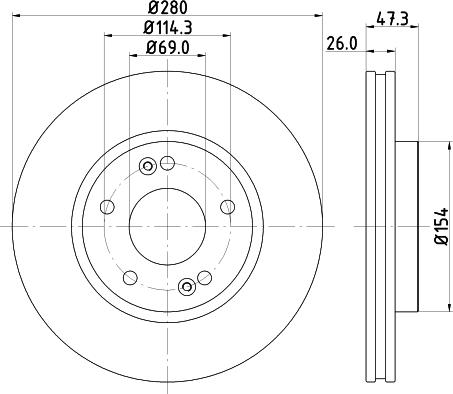 HELLA 8DD 355 129-711 - Brake Disc parts5.com