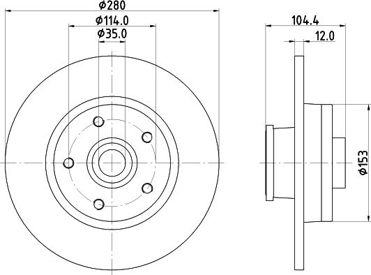 HELLA 8DD 355 125-281 - Bremsscheibe www.parts5.com