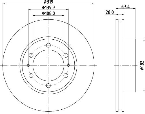 HELLA 8DD 355 126-771 - Brzdový kotouč www.parts5.com