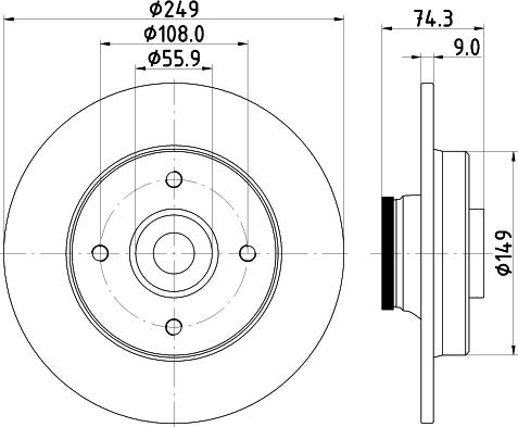 HELLA 8DD 355 123-301 - Brake Disc www.parts5.com