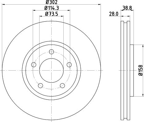 HELLA 8DD 355 127-671 - Тормозной диск www.parts5.com