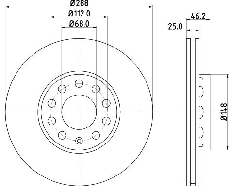 HELLA 8DD 355 127-081 - Féktárcsa www.parts5.com