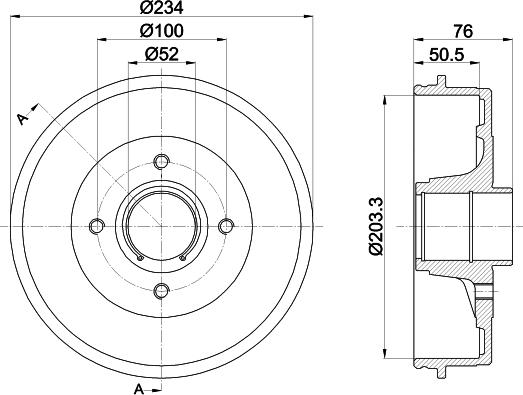 HELLA 8DT 355 300-611 - Тормозной барабан www.parts5.com