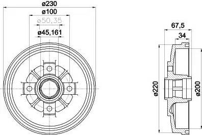 HELLA 8DT 355 301-941 - Brake Drum www.parts5.com