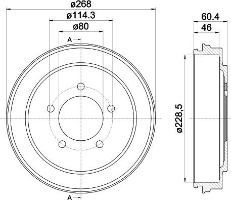 HELLA 8DT 355 301-921 - Тормозной барабан www.parts5.com