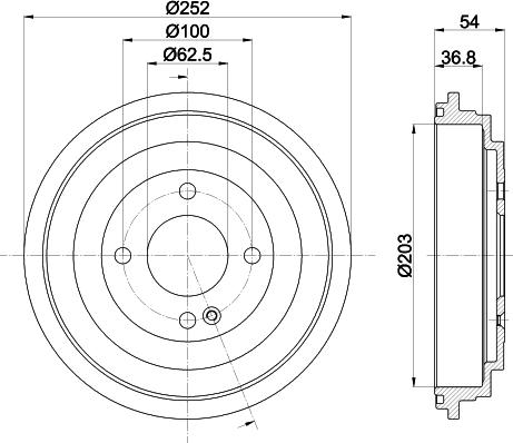 HELLA 8DT 355 303-301 - Tambor de freno www.parts5.com