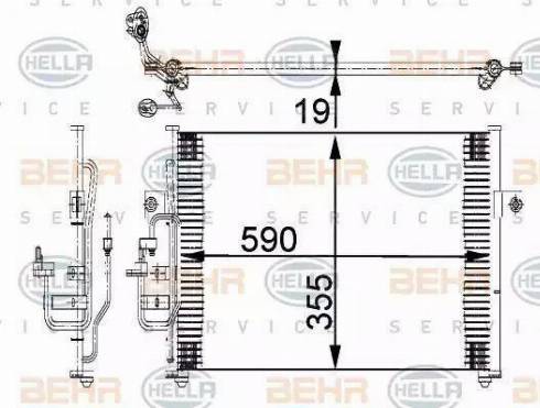 HELLA 8FC 351 318-021 - Condensator, climatizare www.parts5.com