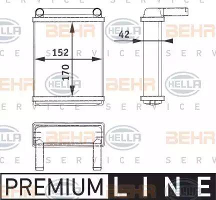 HELLA 8FH 351 312-521 - Heat Exchanger, interior heating www.parts5.com