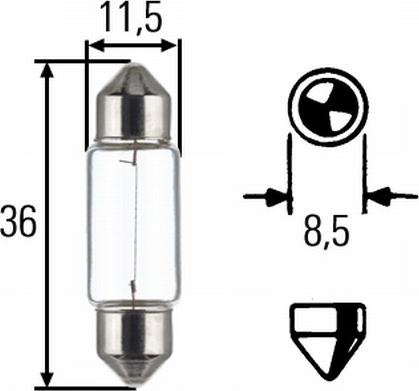 HELLA 8GM 002 092-123 - Žárovka, osvětlení poznávací značky www.parts5.com