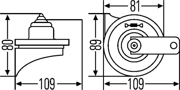 HELLA 3FG 007 424-011 - Fanfare Horn www.parts5.com