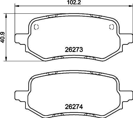 HELLA PAGID 8DB 355 040-931 - Brake Pad Set, disc brake www.parts5.com