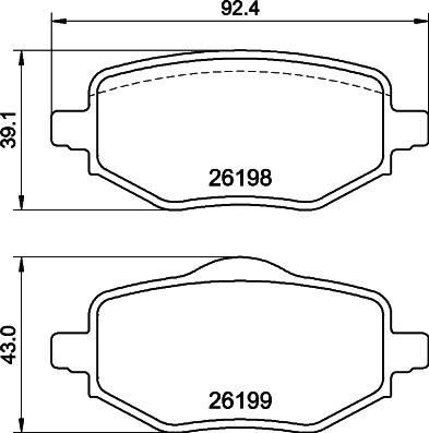 HELLA PAGID 8DB 355 040-971 - Juego de pastillas de freno www.parts5.com